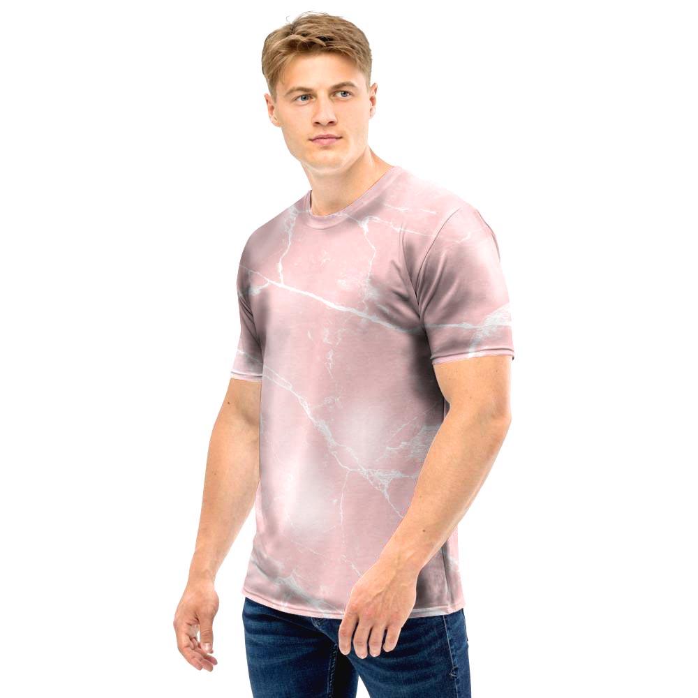 Pink Cracked Marble Men T Shirt-grizzshop