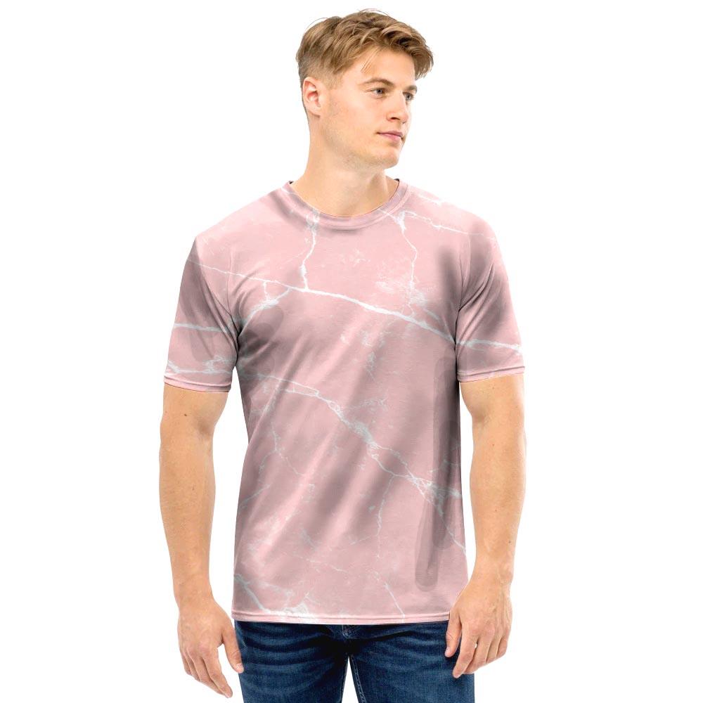 Pink Cracked Marble Men T Shirt-grizzshop