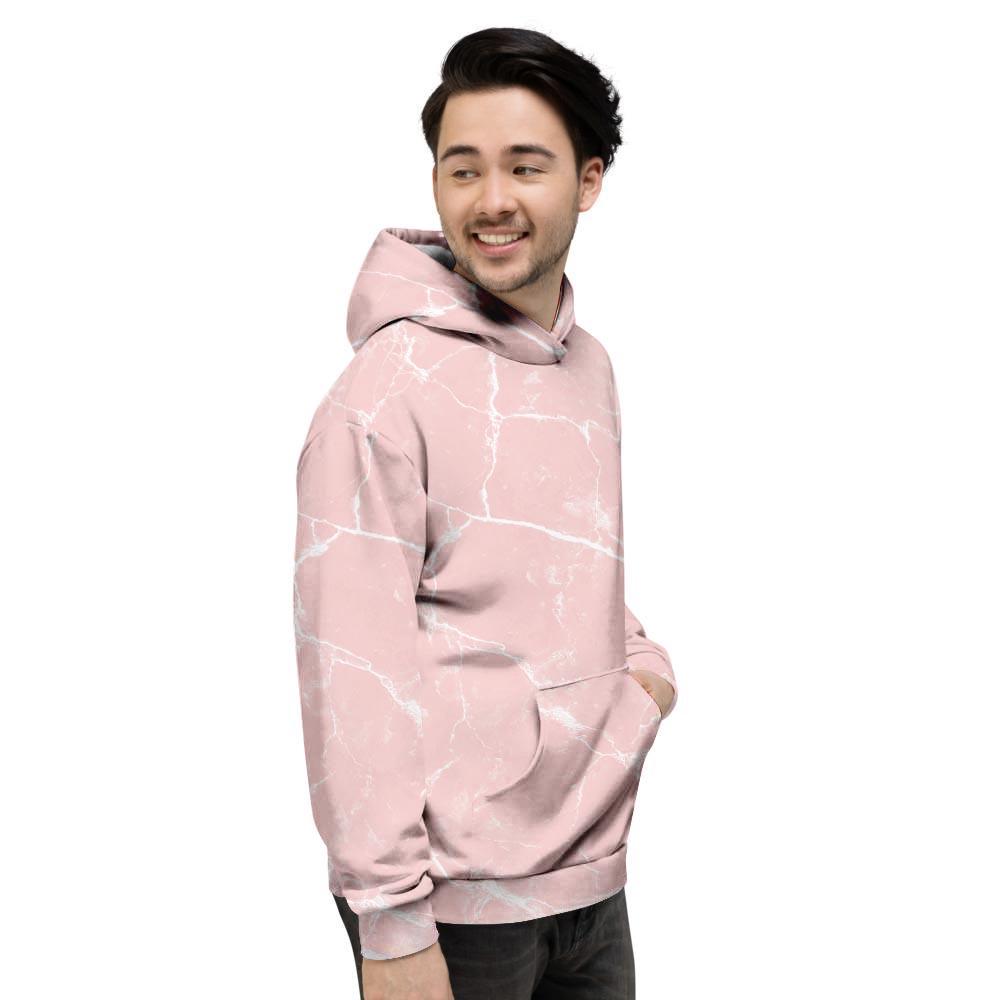 Pink Cracked Marble Men's Hoodie-grizzshop