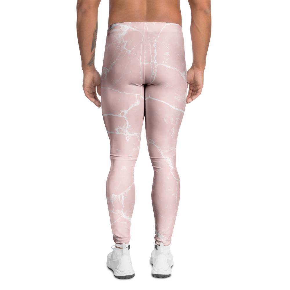 Pink Cracked Marble Men's Leggings-grizzshop