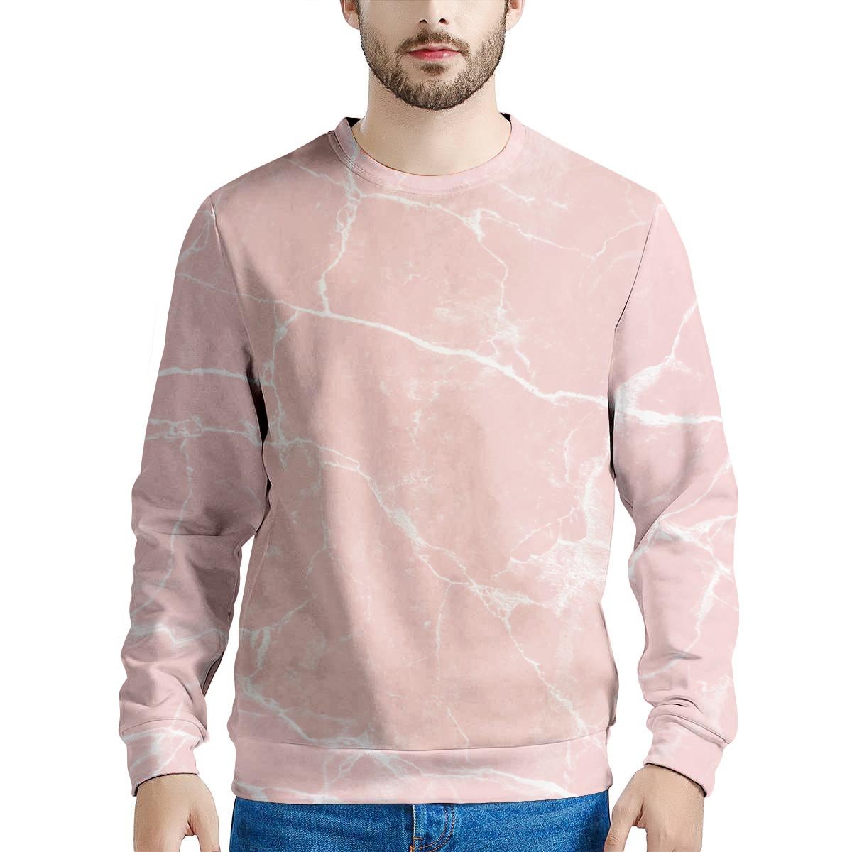 Pink Cracked Marble Men's Sweatshirt-grizzshop