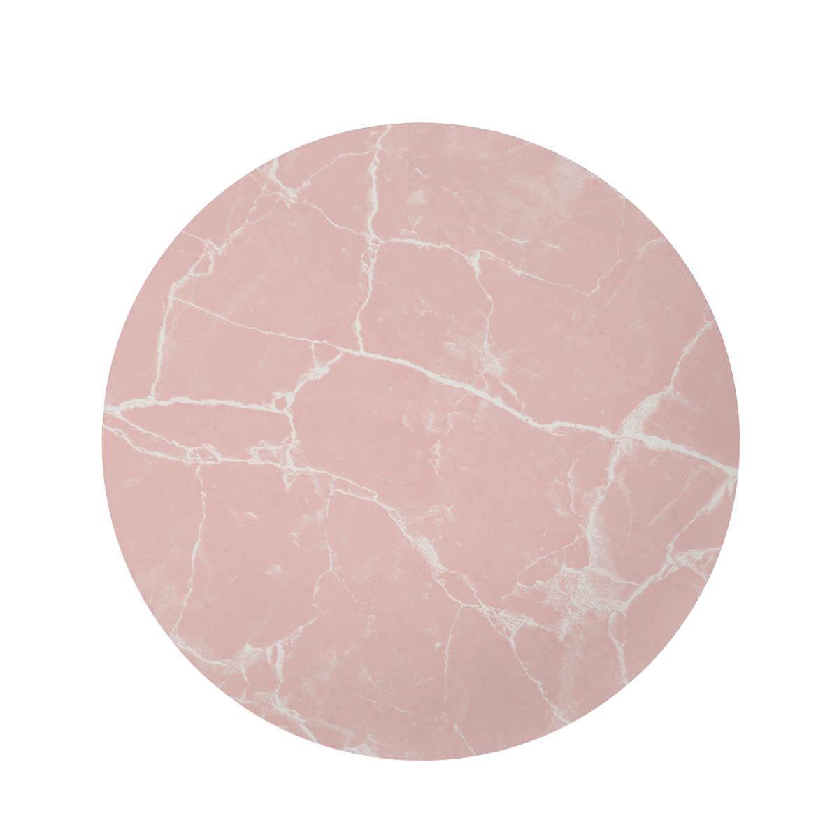 Pink Cracked Marble Round Rug-grizzshop