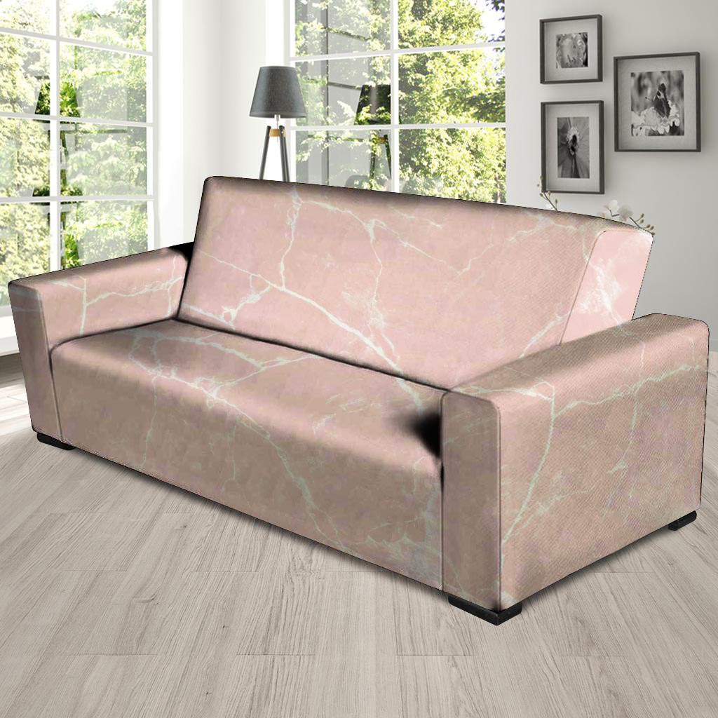 Pink Cracked Marble Sofa Cover-grizzshop