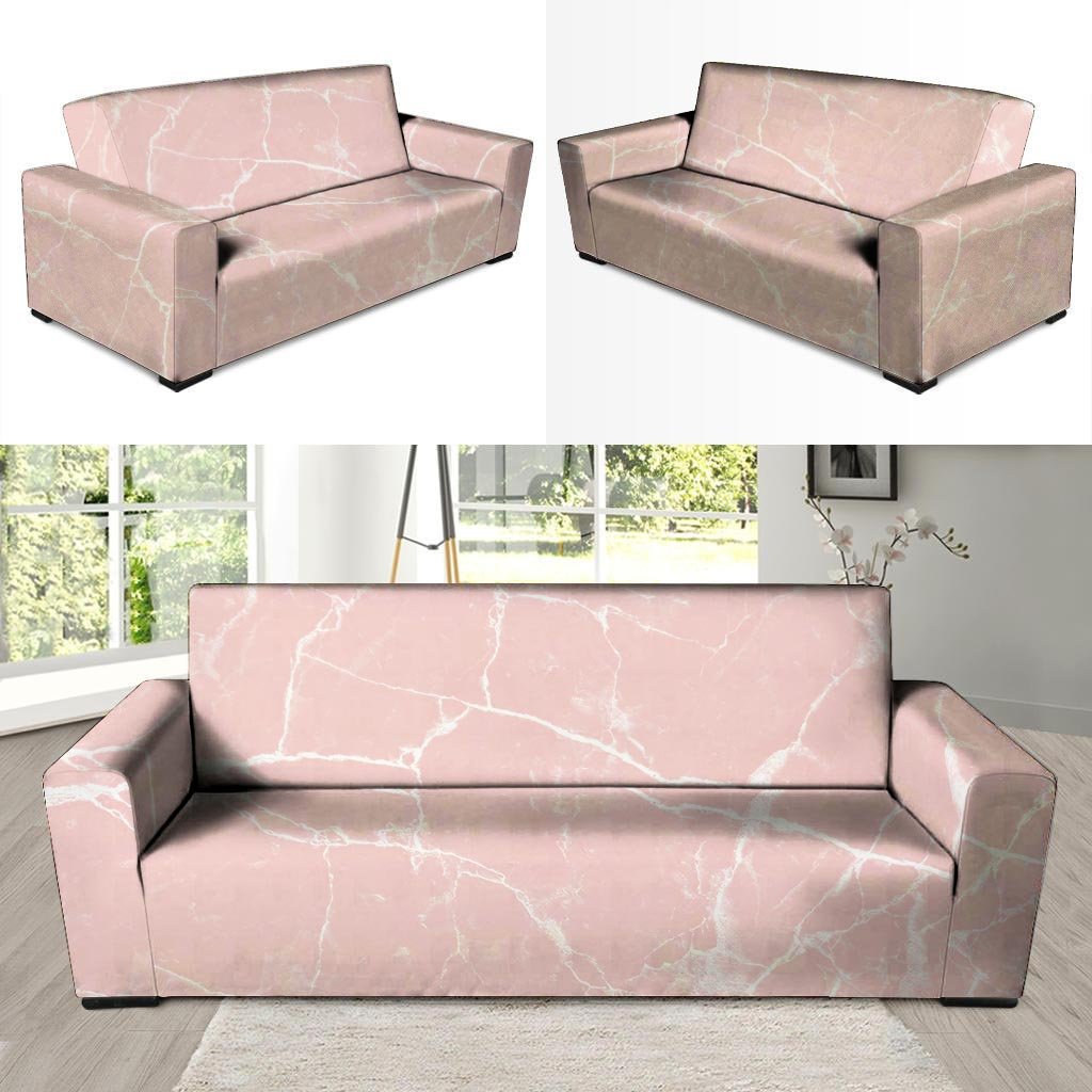 Pink Cracked Marble Sofa Cover-grizzshop