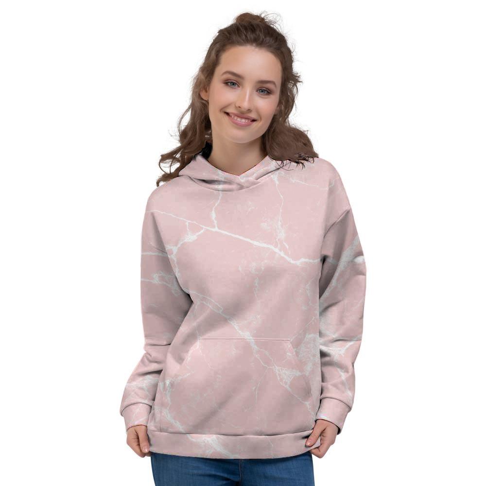 Pink Cracked Marble Women's Hoodie-grizzshop