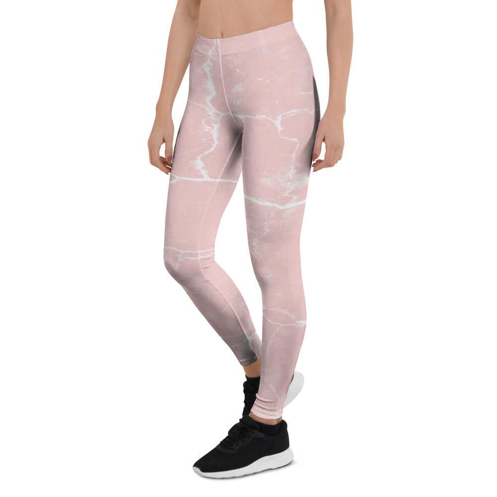 Pink Cracked Marble Women's Leggings-grizzshop