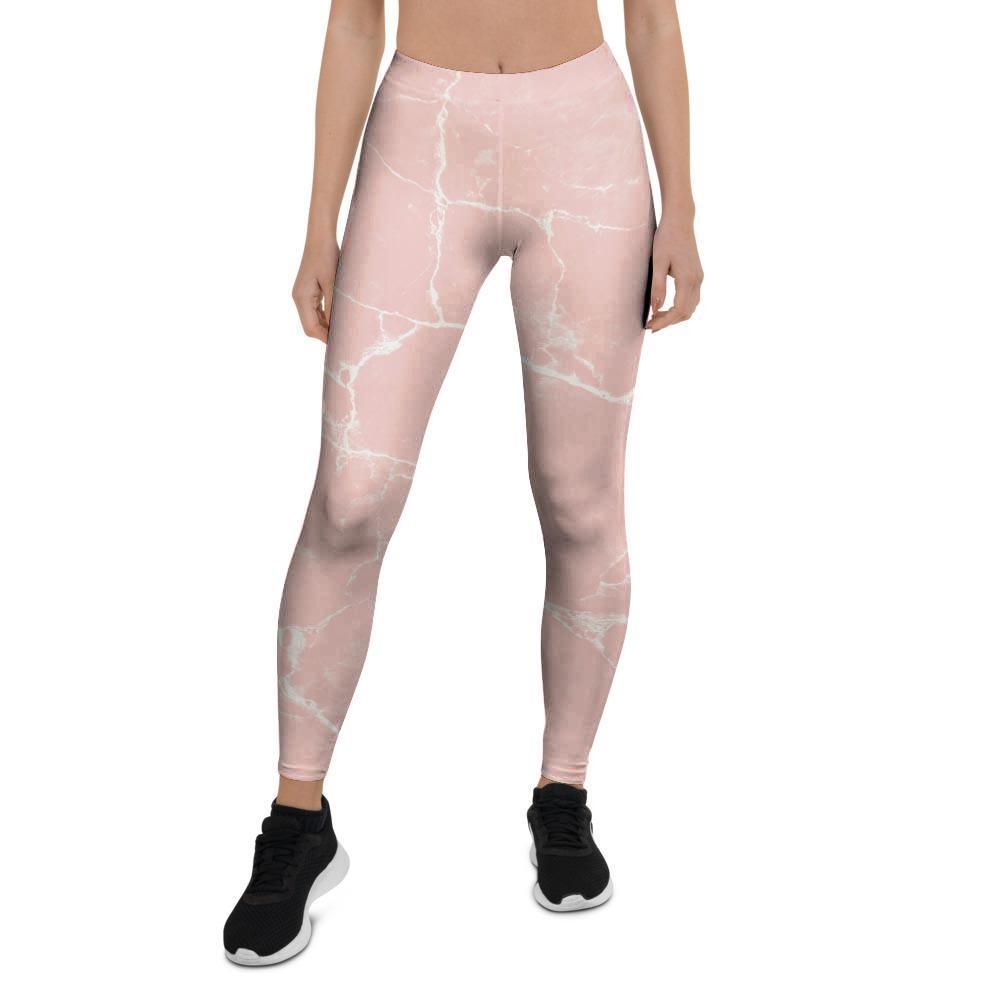 Pink Cracked Marble Women's Leggings-grizzshop