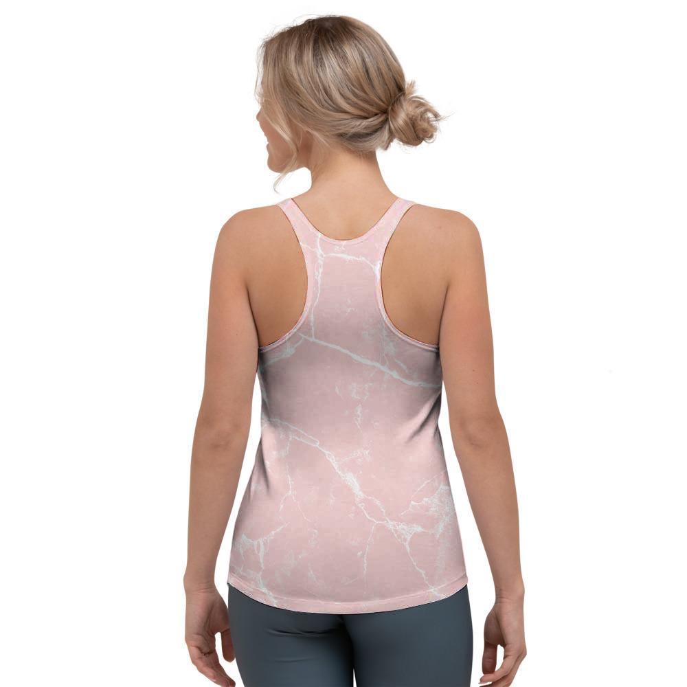 Pink Cracked Marble Women's Racerback Tank Top-grizzshop