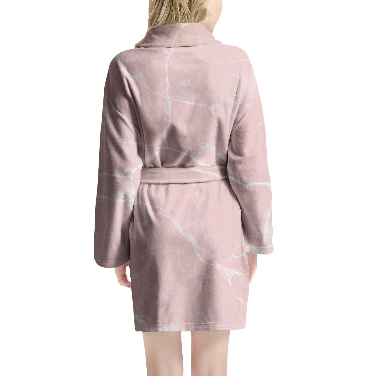 Pink Cracked Marble Women's Robe-grizzshop