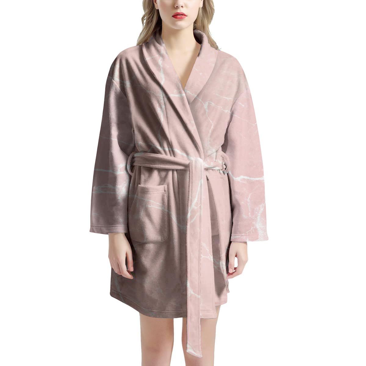 Pink Cracked Marble Women's Robe-grizzshop