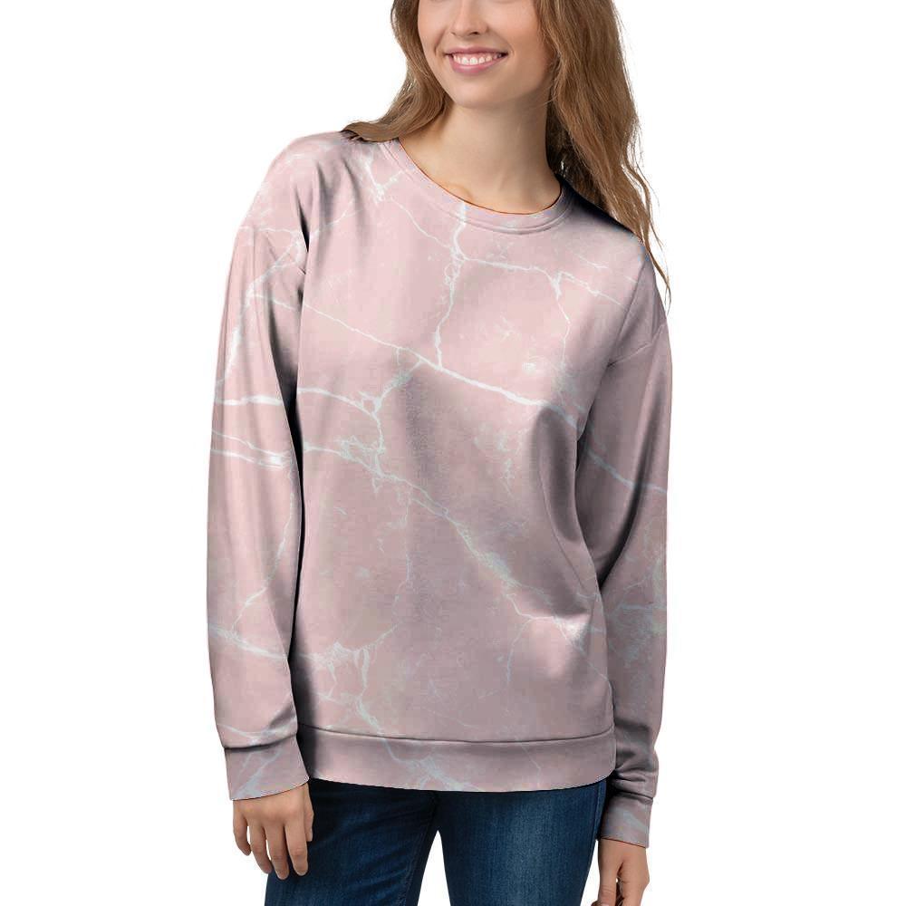 Pink Cracked Marble Women's Sweatshirt-grizzshop