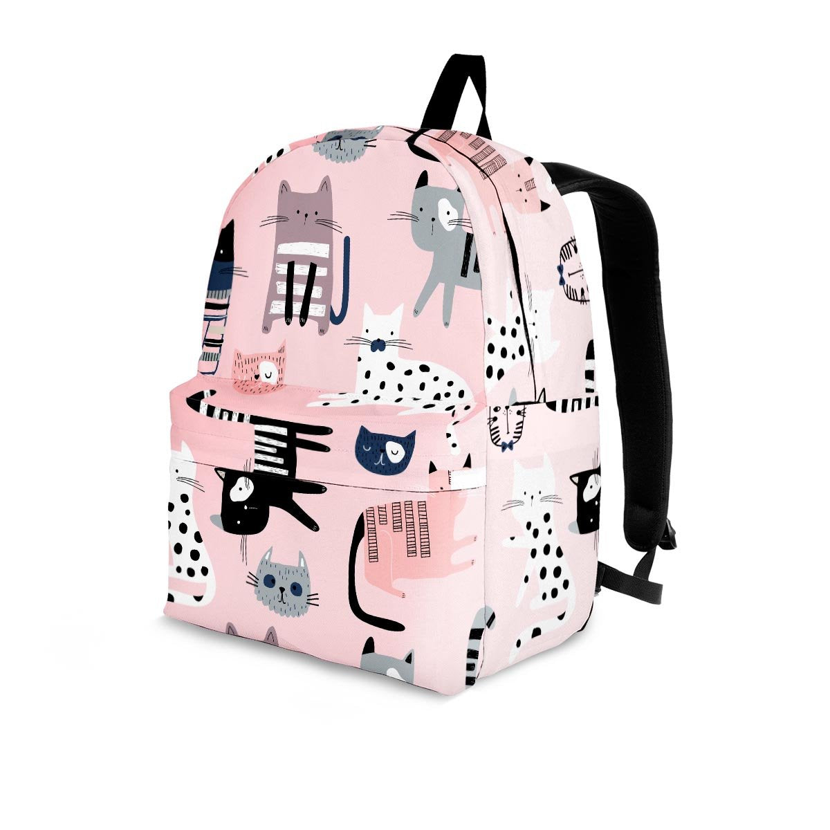 Pink Cute Cat Print Backpack-grizzshop