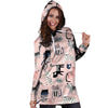 Pink Cute Cat Print Hoodie Dress-grizzshop