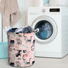 Pink Cute Cat Print Laundry Basket-grizzshop