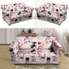 Pink Cute Cat Print Loveseat Cover-grizzshop