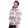 Pink Cute Cat Print Men's Hoodie-grizzshop