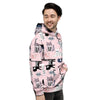 Pink Cute Cat Print Men's Hoodie-grizzshop