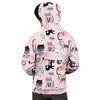 Pink Cute Cat Print Men's Hoodie-grizzshop