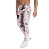 Pink Cute Cat Print Men's Leggings-grizzshop