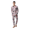 Pink Cute Cat Print Men's Pajamas-grizzshop