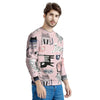 Pink Cute Cat Print Men's Sweatshirt-grizzshop