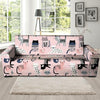 Pink Cute Cat Print Sofa Cover-grizzshop