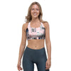 Pink Cute Cat Print Sports Bra-grizzshop