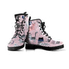 Pink Cute Cat Print Women's Boots-grizzshop