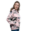 Pink Cute Cat Print Women's Hoodie-grizzshop