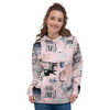 Pink Cute Cat Print Women's Hoodie-grizzshop