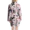 Pink Cute Cat Print Women's Robe-grizzshop