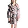 Pink Cute Cat Print Women's Robe-grizzshop