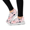 Pink Cute Cat Print Women's Sneakers-grizzshop