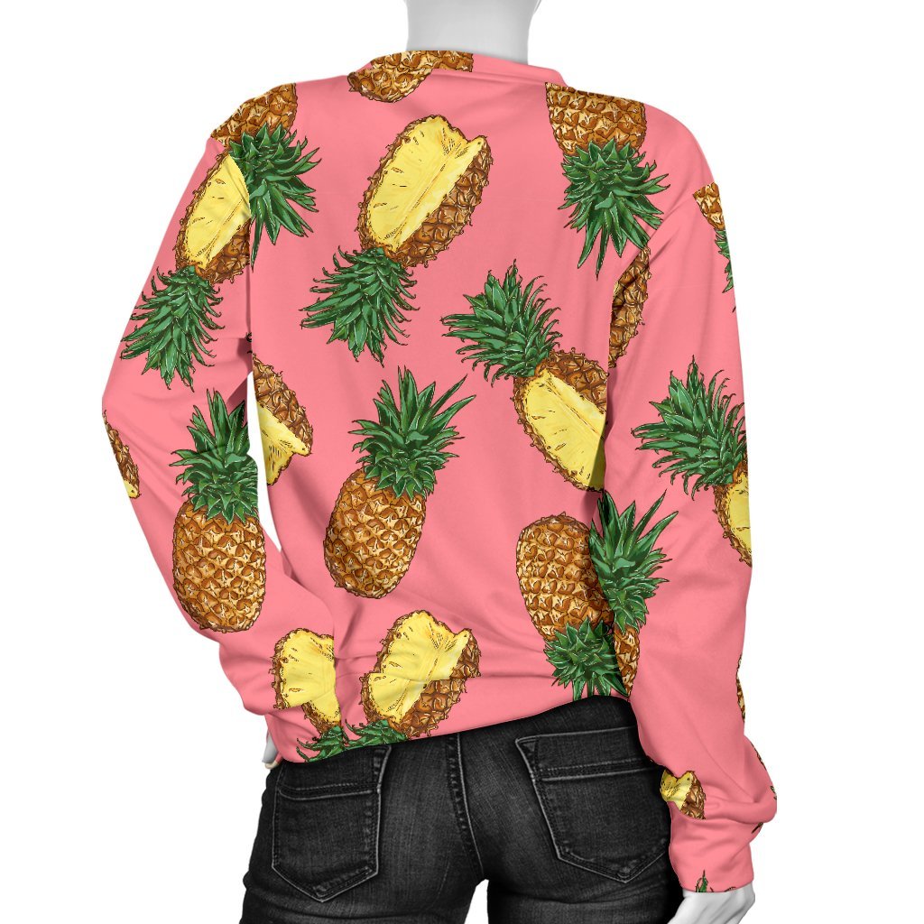 Pink Cutting Pineapple Print Sweatshirt-grizzshop