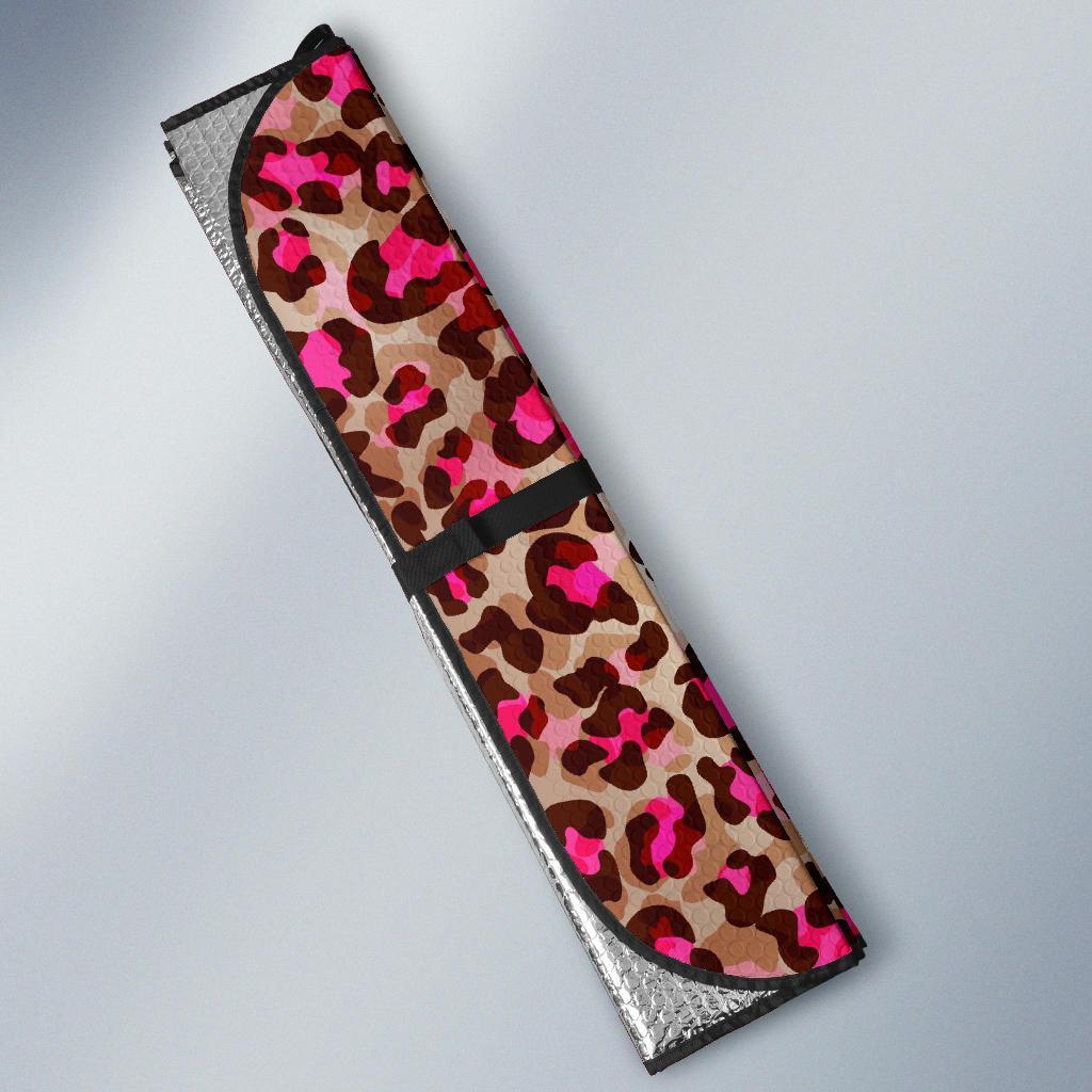 Pink Dot Cheetah Leopard Pattern Print Car Sun Shade-grizzshop