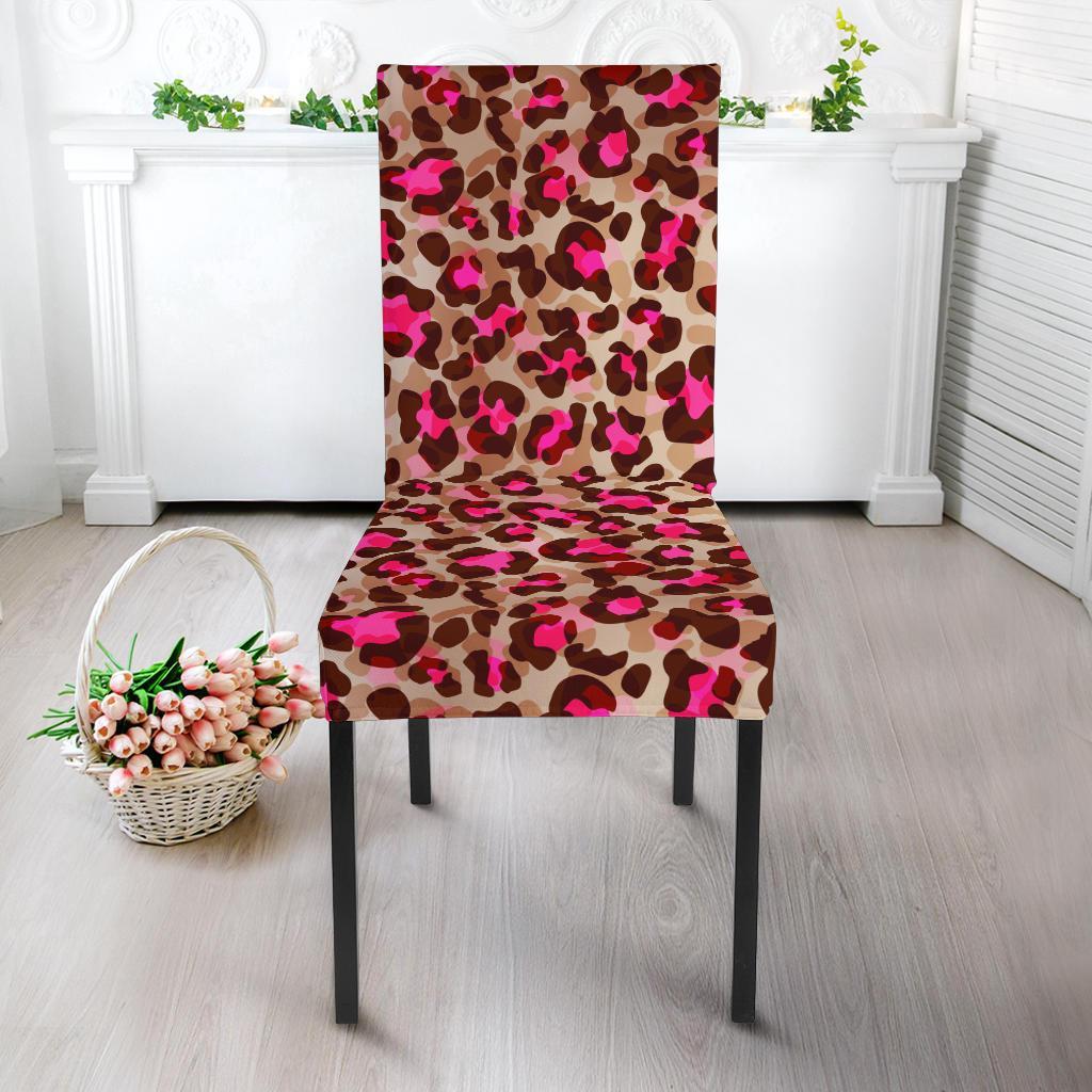 Pink Dot Cheetah Leopard Pattern Print Chair Cover-grizzshop