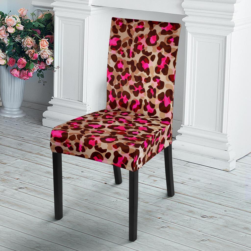 Pink Dot Cheetah Leopard Pattern Print Chair Cover-grizzshop