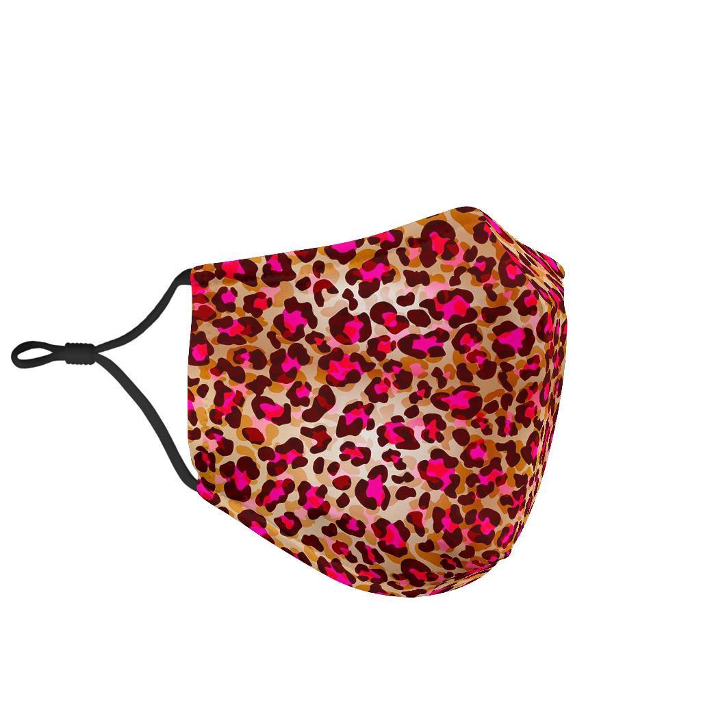 Pink Dot Cheetah Leopard Pattern Print Face Mask-grizzshop