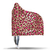 Pink Dot Cheetah Leopard Pattern Print Hooded Blanket-grizzshop