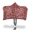 Pink Dot Cheetah Leopard Pattern Print Hooded Blanket-grizzshop