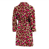 Pink Dot Cheetah Leopard Pattern Print Men Long Robe-grizzshop