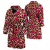 Pink Dot Cheetah Leopard Pattern Print Men Long Robe-grizzshop