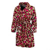 Pink Dot Cheetah Leopard Pattern Print Men Long Robe-grizzshop