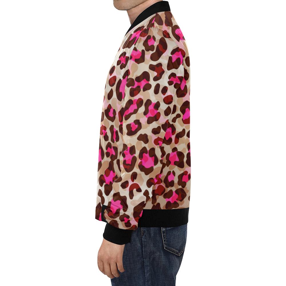 Pink Dot Cheetah Leopard Pattern Print Men's Bomber Jacket-grizzshop