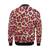 Pink Dot Cheetah Leopard Pattern Print Men's Bomber Jacket-grizzshop