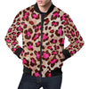 Pink Dot Cheetah Leopard Pattern Print Men's Bomber Jacket-grizzshop