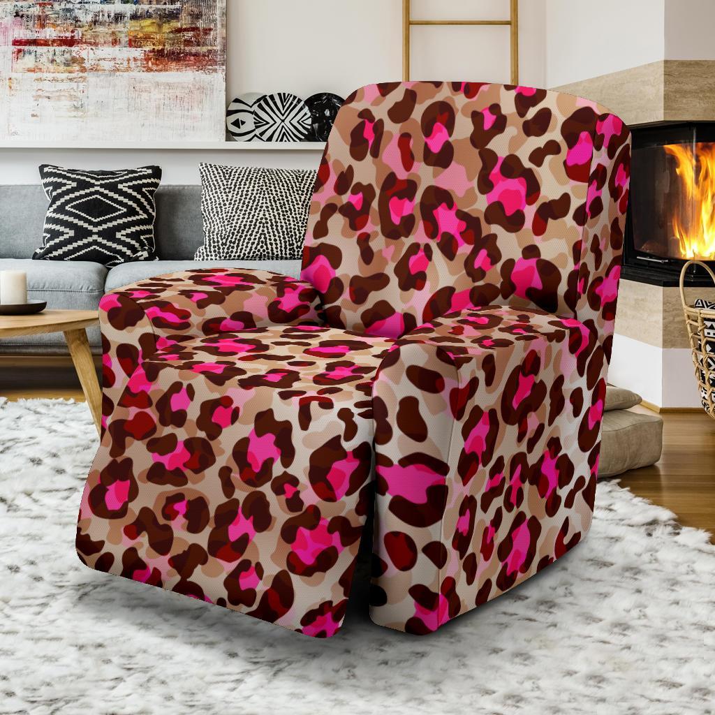 Pink Dot Cheetah Leopard Pattern Print Recliner Cover-grizzshop