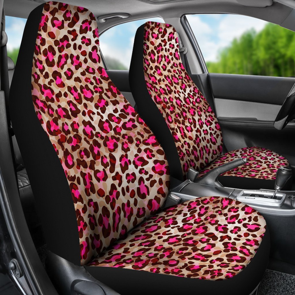 Pink Dot Cheetah Leopard Pattern Print Universal Fit Car Seat Cover-grizzshop