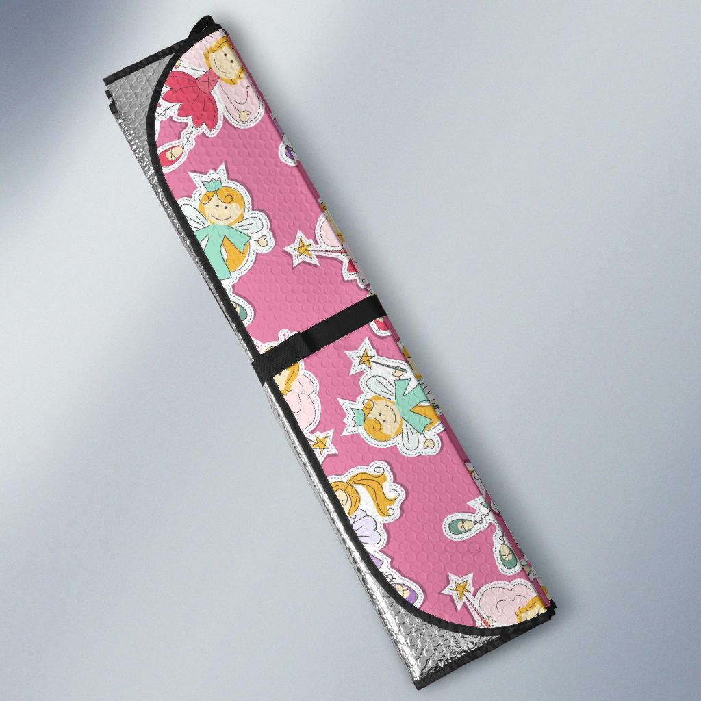 Pink Fairy Pattern Print Car Sun Shade-grizzshop
