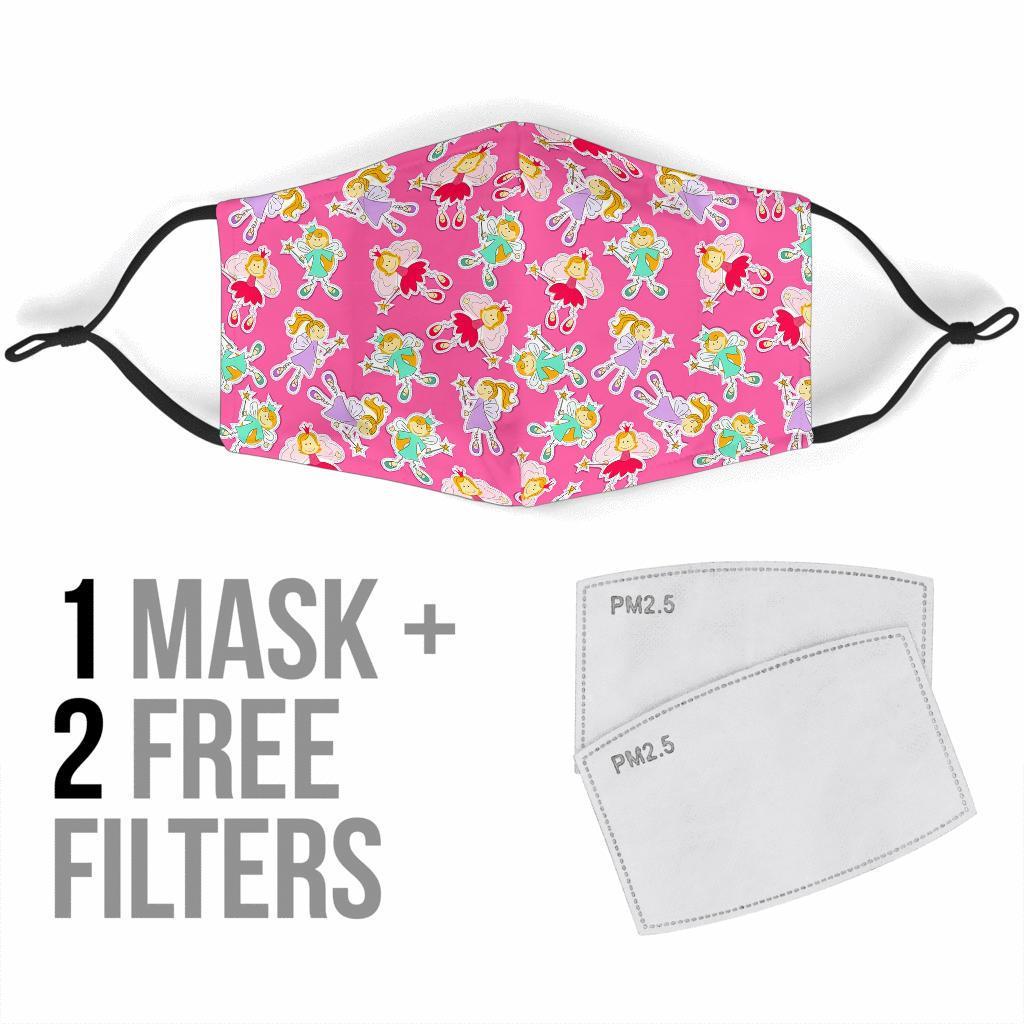 Pink Fairy Pattern Print Face Mask-grizzshop